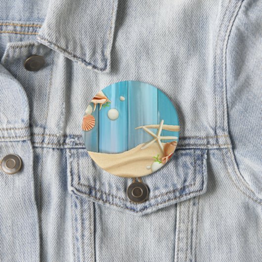 Seashells auf Sand Button (Beispiel)