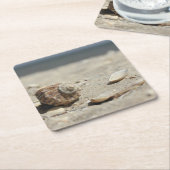 Seashells auf Sand durch das Meer Rechteckiger Pappuntersetzer (angewinkelt)