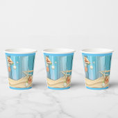 Seashells auf Sand Pappbecher