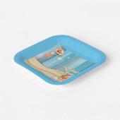 Seashells auf Sand Pappteller (Gewinkelt)