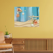 Seashells auf Sand Poster