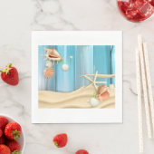 Seashells auf Sand Serviette (Beispiel)