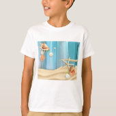 Seashells auf Sand T-Shirt (Vorderseite)