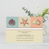 Seashells-Babyparty Einladung (Stehend Vorderseite)