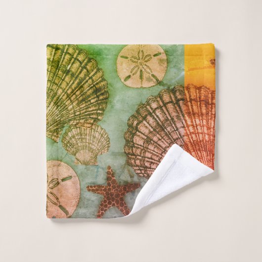 Seashells Badhandtuch Set (Waschlappen)