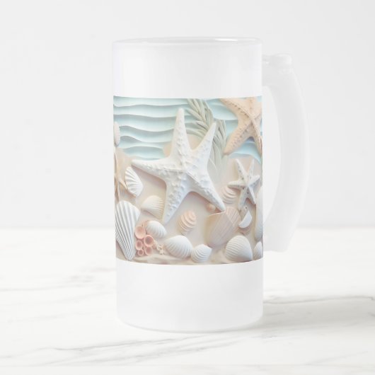 Seashells Beach 3D Tasse - Sippen Sie auf die Meer (VorderseiteRechts)