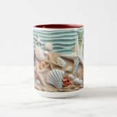 Seashells Beach 3D Tasse - Sippen Sie auf die Meer (Zentrum)