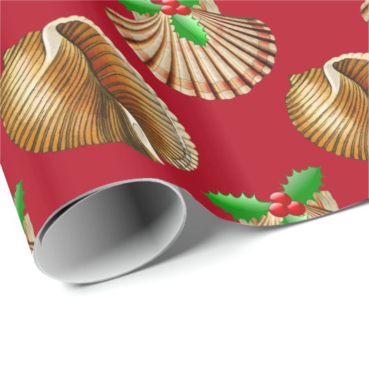 Seashells Beach Christmas Geschenkpapier (Rolleneckpunkt)