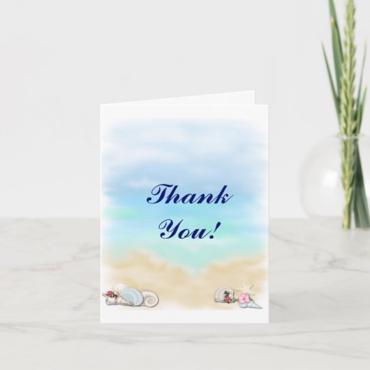 Seashells Beach Hochzeit Vielen Dank Dankeskarte (Vorderseite)