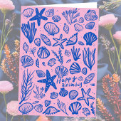 Seashells Beach Muscheln Ocean Happy Birthday Karte