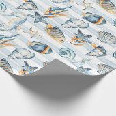 Seashells Beach Ocean Water Pattern Art Geschenkpapier (Ecke)