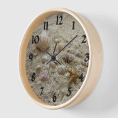 Seashells Beach Sand Coastal Uhr (Winkel)