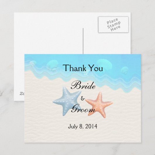 Seashells Beach Vielen Dank Postkarte (Vorne/Hinten)