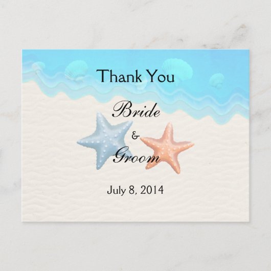 Seashells Beach Vielen Dank Postkarte (Vorderseite)