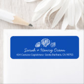 Seashells Beach Wedding Blue White CUSTOM Address (Insitu)