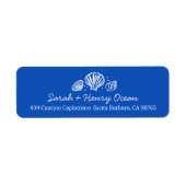 Seashells Beach Wedding Blue White CUSTOM Address (Vorne)