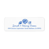 Seashells Beach Wedding Blue White CUSTOM Address (Vorne)