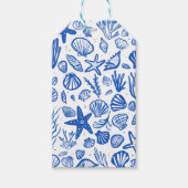 Seashells Beach Wedding Blue White Niedlich Seasid Geschenkanhänger (Vorderseite)