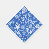 Seashells Beach Wedding Blue White Niedlich Seasid Serviette (Ecke)