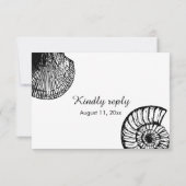 Seashells Beach Wedding Response UAWG RSVP Karte (Rückseite)