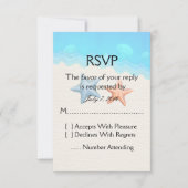 Seashells Beach Wedding RSVP Karte (Vorderseite)