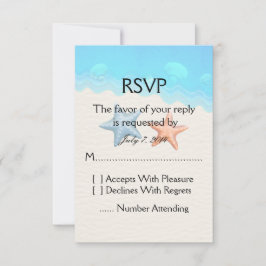 Seashells Beach Wedding RSVP Karte