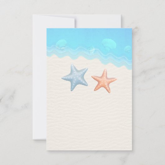 Seashells Beach Wedding RSVP Karte (Rückseite)