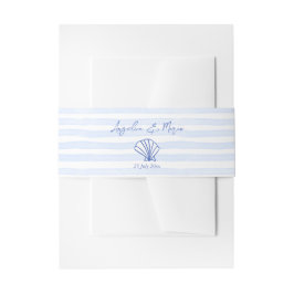 Seashells blaue Grenzhochzeit Einladungsbanderole