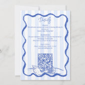 Seashells blaue Grenzhochzeit mit uAwg Einladung (Rückseite)