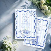 Seashells blaue Grenzhochzeit mit uAwg Einladung