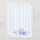 Seashells Blauer, handgewachsene, wellenförmige Gr Einladung (Rückseite)