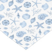 Seashells Blue Watercolor Seashore Table Runner Kurzer Tischläufer (Ecke)
