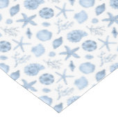 Seashells Blue Watercolor Seashore Tischdecke (Schrägansicht)