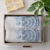 Seashells Blue White Wood T Seidenpapier (Geschenk)