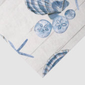 Seashells Blue White Wood T Seidenpapier (Ausschnitt)