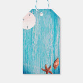 Seashells Blue Wood Business Geschenkanhänger (Rückseite)