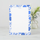 Seashells Brautparty Elegante Blue Beach CUSTOM Dankeskarte (Stehend Vorderseite)