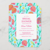 Seashells Brautparty Elegante Farben CUSTOM Einladung (Vorne/Hinten)