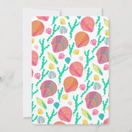 Seashells Brautparty Elegante Farben CUSTOM Einladung (Rückseite)