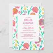 Seashells Brautparty Elegante Farben CUSTOM Einladung (Vorderseite)