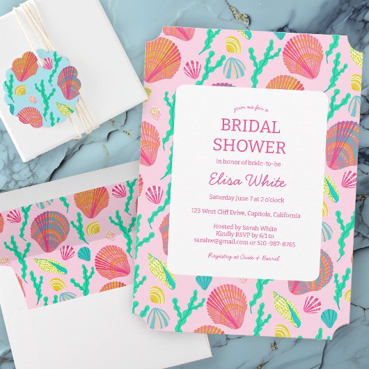 Seashells Brautparty Elegante Feminine CUSTOM Einladung