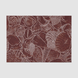 Seashells Brown White Earth Tone Ocean Beach Seidenpapier