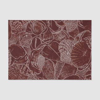 Seashells Brown White Earth Tone Ocean Beach Seidenpapier