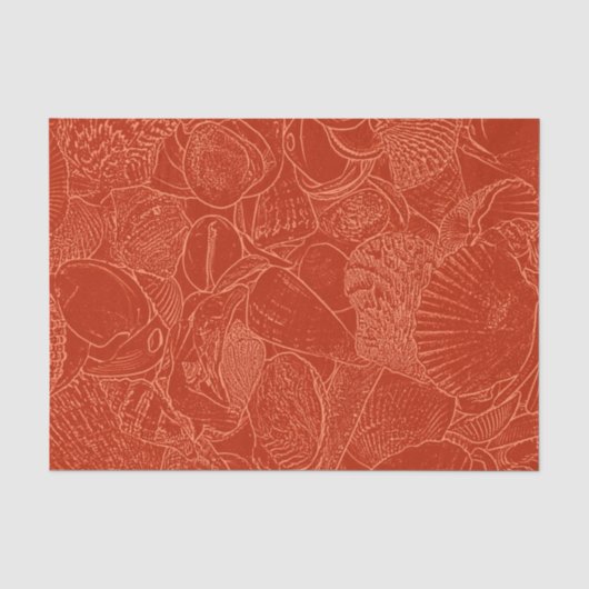 Seashells Burnt Orange Ocean Beach Seidenpapier (Vorderseite)
