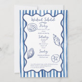 Seashells & Champagne Junggeselinnen-Abschied Einladung (Rückseite)