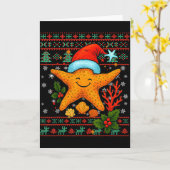Seashells Christmas Ocean Water Starfish Ugly Xmas Karte (Gelbe Blume)