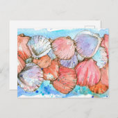 Seashells Clam Muschel Ocean Beach Spatter Postkarte (Vorne/Hinten)