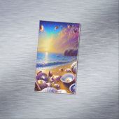 Seashells Clams Crabs Beach Landschaft Galaxy Magnetische Visitenkarte (Beispiel)