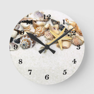 Seashells Clock Runde Wanduhr
