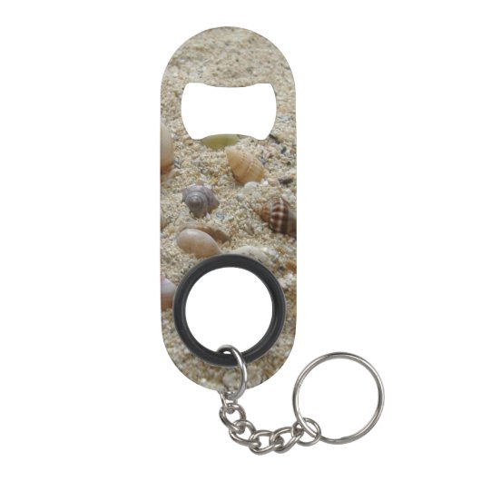 Seashells Coastal Beach Mini Flaschenöffner (Rückseite)